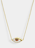 VOGUE | Evil Eye Necklace with Red & White Zircon Stones – Gold-Plated 925 Sterling Silver