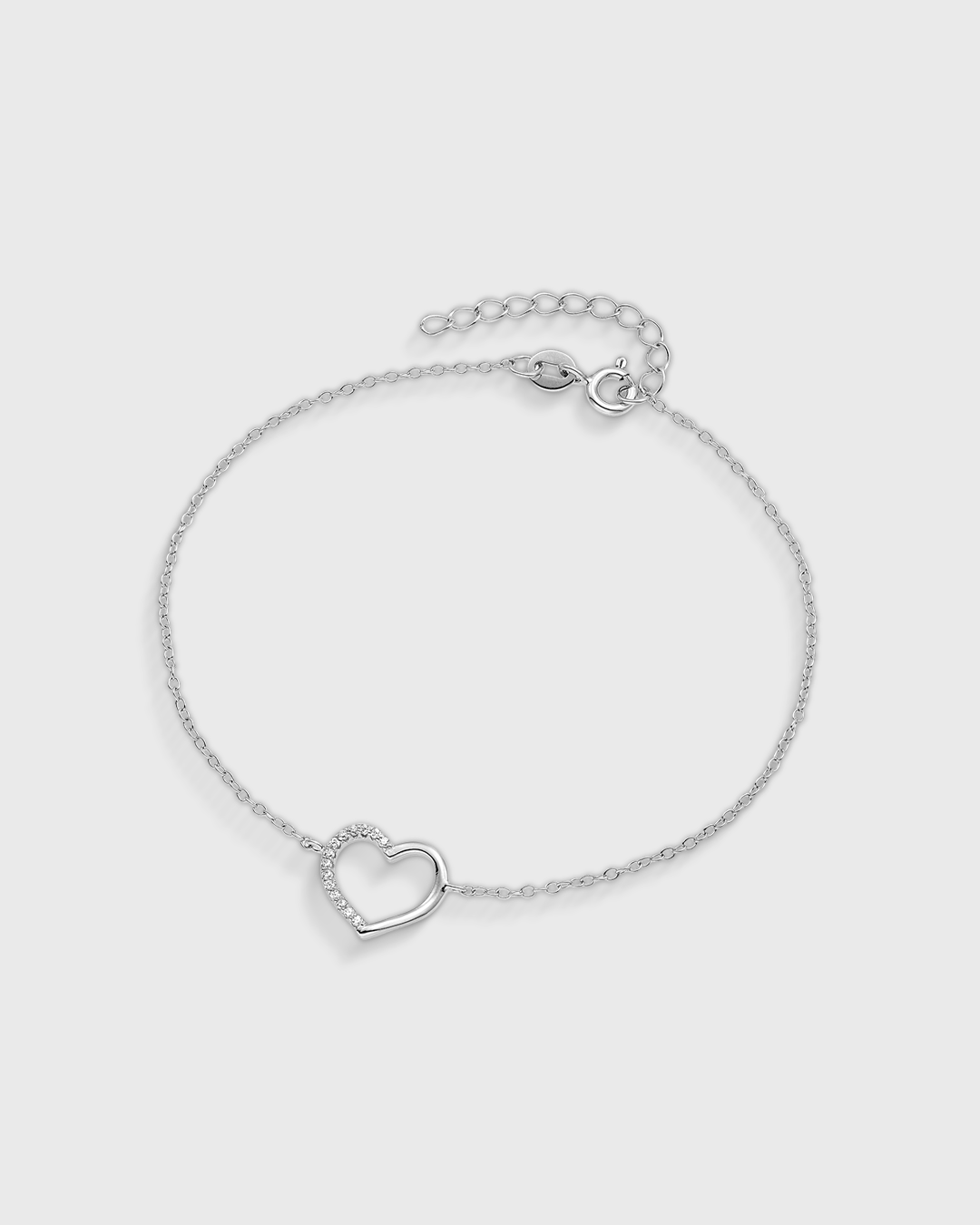 VOGUE | 925 Sterling Silver Bracelet with Open Heart & Zircon Stones