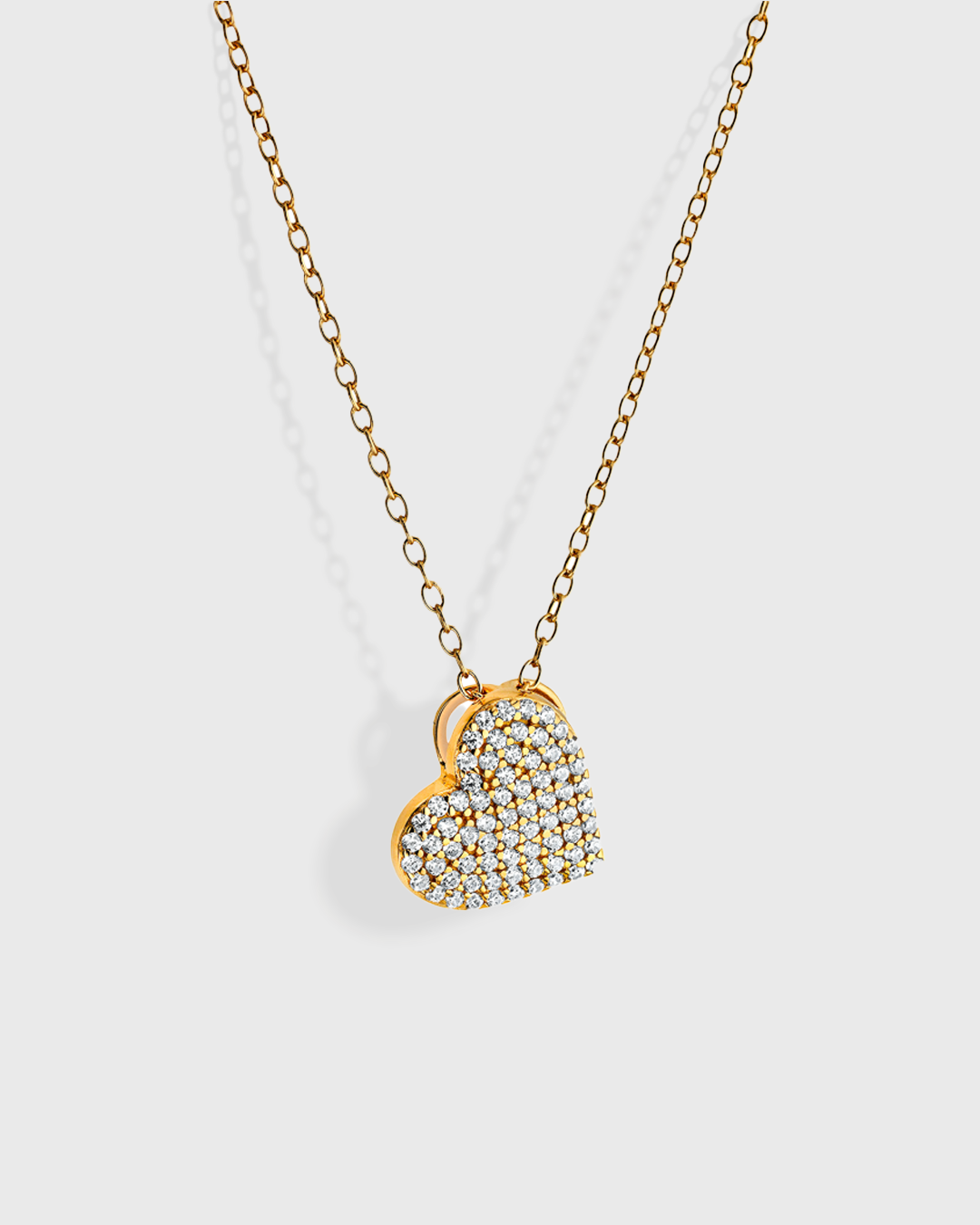 VOGUE | Women’s 925 Sterling Silver Rose-Gold Heart Necklace with Zircon Stones