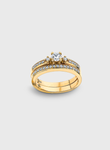VOGUE | Set of Gold-Plated 925 Sterling Silver Full-Eternity Rings with Zircon Stones