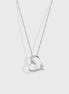VOGUE | 925 Sterling Silver Necklace with White-Gold Plated Open Heart