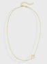 VOGUE | Gold-Plated 925 Sterling Silver Necklace with Double Heart & Pearls