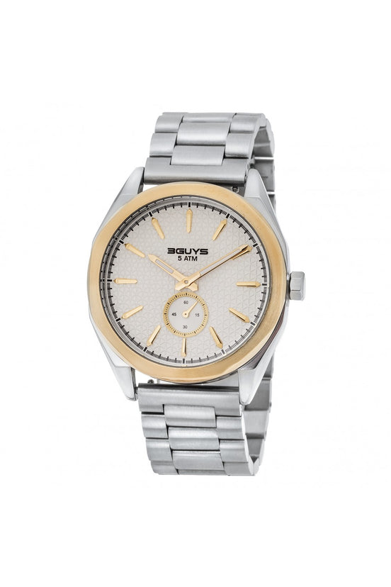3GUYS Two-Tone Steel Watch with Small Seconds