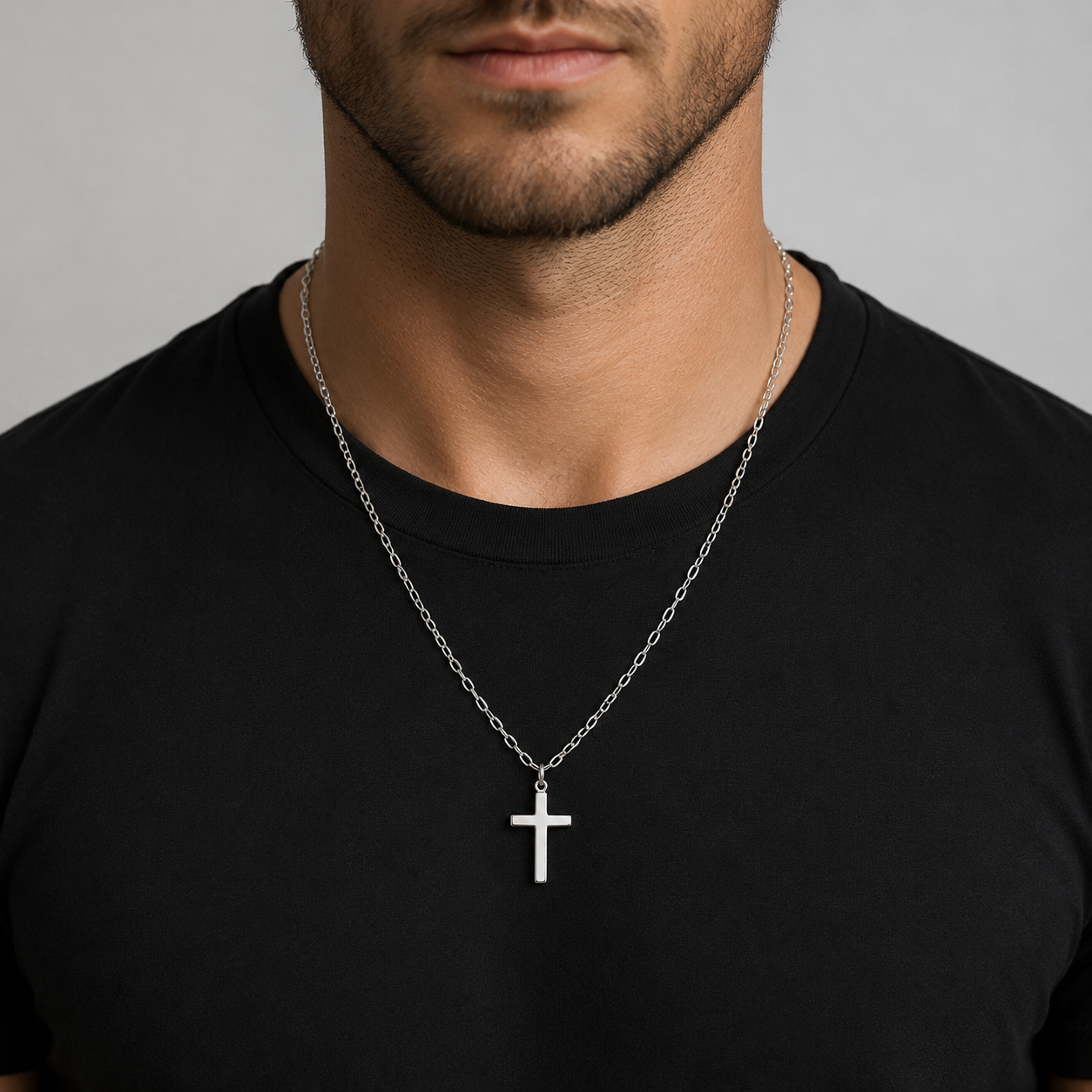 Minimal Silver Cross Necklace