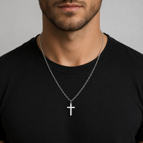 Minimal Silver Cross Necklace