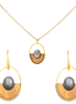 Handmade Oval Set – Cretan Olive Wood, Gold-Tone Stainless Steel