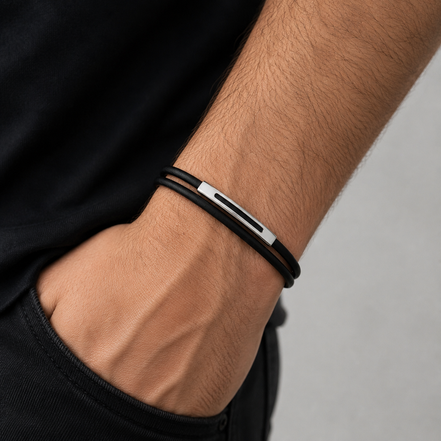 Black Double-Strand Men's Bracelet