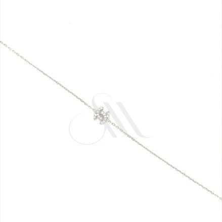 Ineinandergreifendes C-Armband mit Pavé-Fassung (Silberfarben)