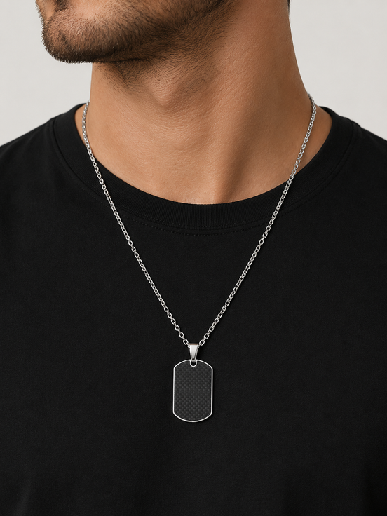 Men’s Black Dog Tag Necklace