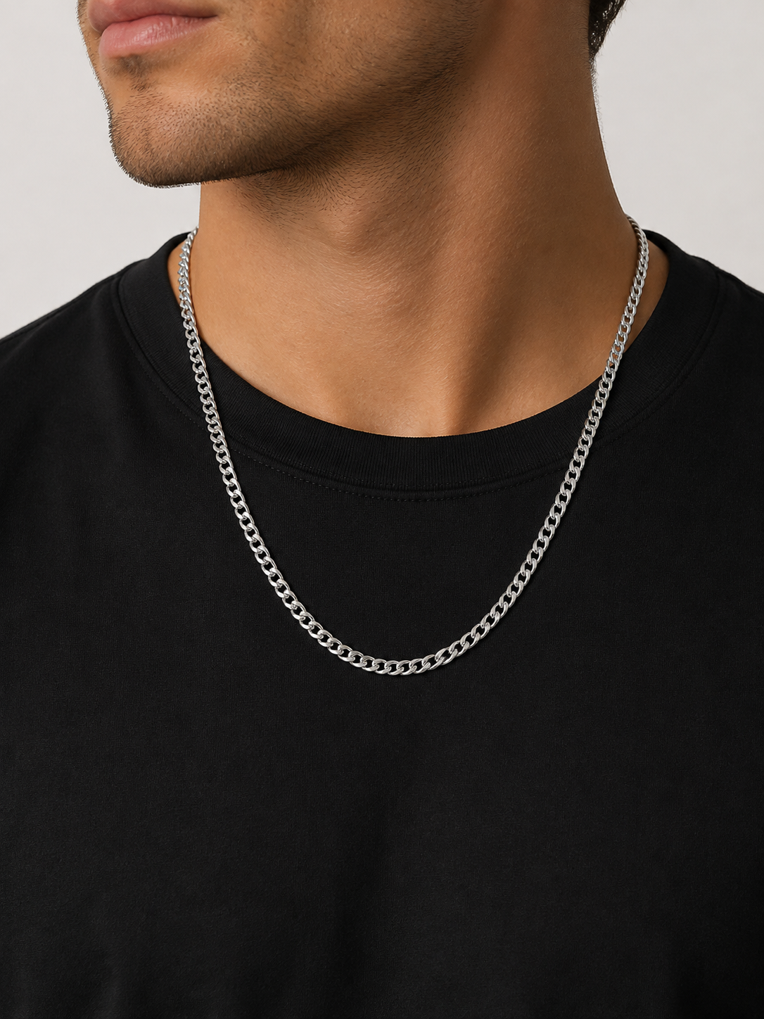 Men’s Silver Curb Chain Necklace