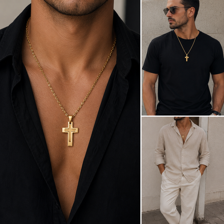 Gold Minimal Cross Necklace