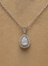 925 Sterling Silver Tear-Drop Necklace with Zircon Stones