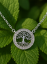 925 Sterling Silver Tree of Life Necklace with Zircon Stones