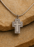 Stainless Steel Cross Necklace with White Enamel & Zircon Stones