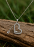 Stainless Steel “Mama” Necklace with Heart & Zircon Stones