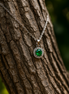 925 Sterling Silver Necklace with Round Green Zircon