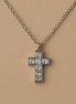 Stainless Steel Cross Necklace with Zircon Stones