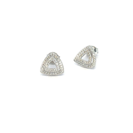 Ohrstecker aus Sterlingsilber mit Pavé-Dreieck