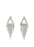 Sterling Silver Pavé Fringe Triangle Drop Earrings