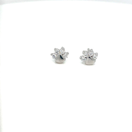 Sterling Silver Sparkle Crown Stud Earrings