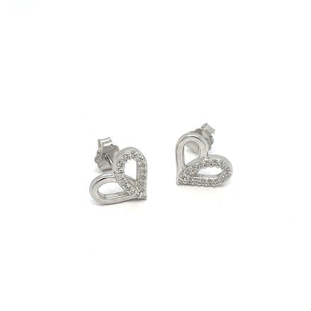 Ohrstecker Pavé-Herz aus Sterlingsilber