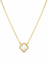Gold Plated 925 Silver Clover Necklace with Mother of Pearl