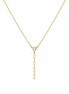 Gold Plated 925 Silver Heart Drop Necklace with Zircon