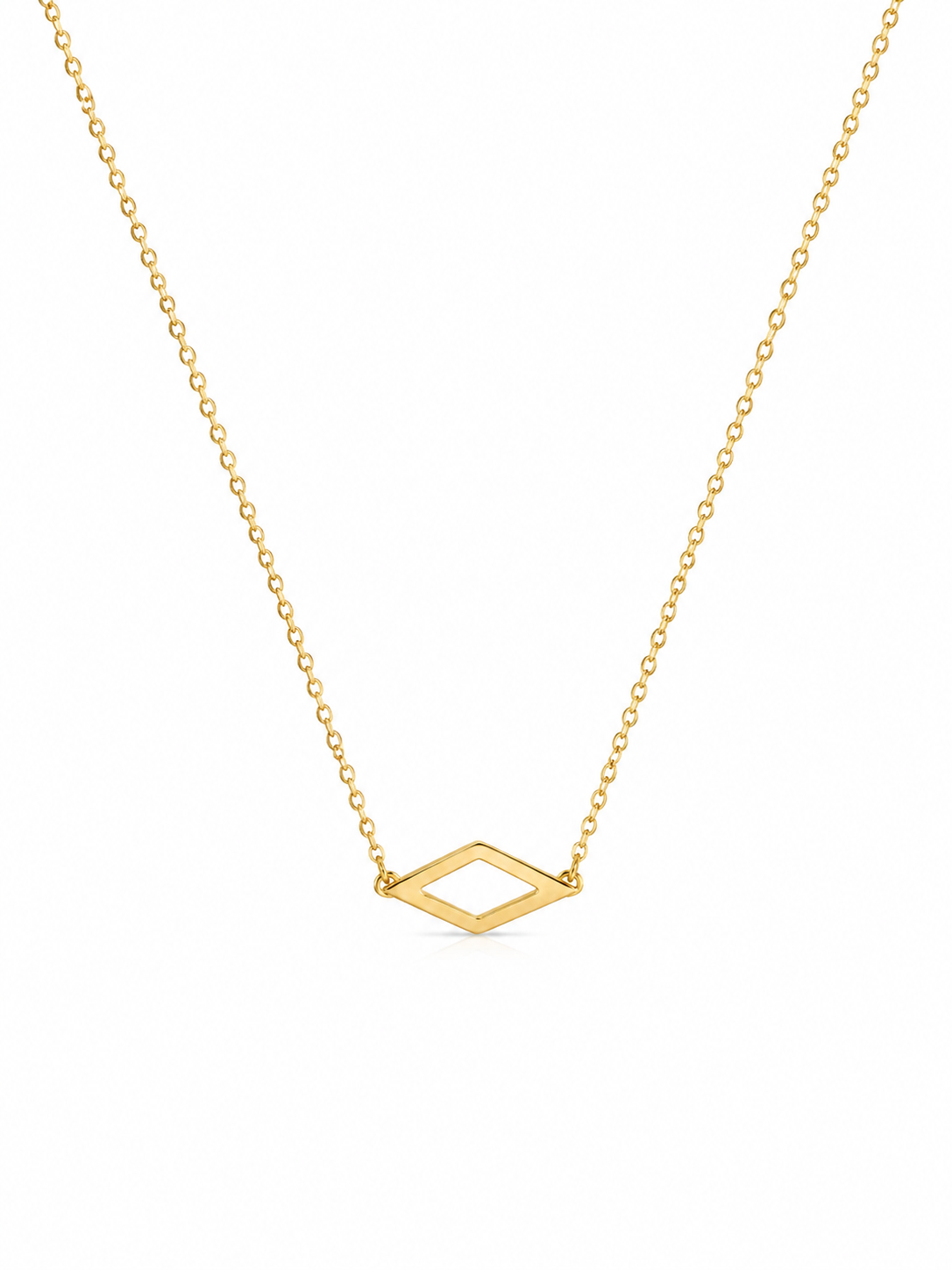 Gold Plated 925 Silver Diamond Shape Necklace