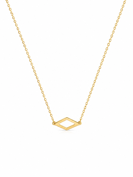 Gold Plated 925 Silver Diamond Shape Necklace