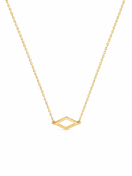 Gold Plated 925 Silver Diamond Shape Necklace