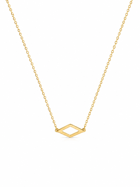 Gold Plated 925 Silver Diamond Shape Necklace