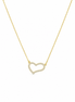 Gold Zircon Heart Necklace in Sterling Silver 925