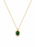 Emerald Elegance Necklace 925 Silver Gold Plated