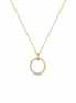 Circle Necklace with Zircon Stones in Sterling Silver 925 Gold Plated