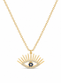 Evil Eye Necklace with Zircon Stones in Sterling Silver 925 Gold Plated