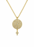 Radiant Circle Cross Necklace 925 Silver Gold Plated