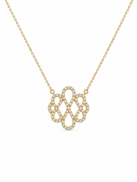 Elegant Lace Pendant Necklace – Sterling Silver 925 Gold Plated