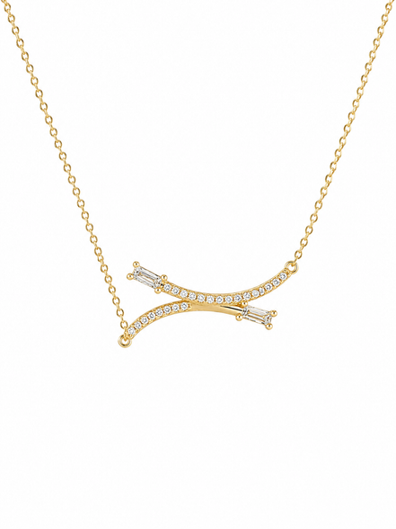 Curved Spark Necklace – Sterling Silver 925 Gold Plated