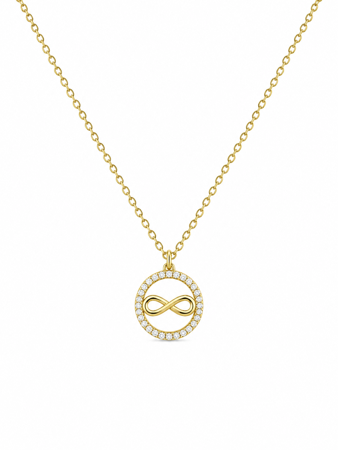 Infinity Circle Necklace – Sterling Silver 925 Gold Plated