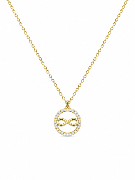 Infinity Circle Necklace – Sterling Silver 925 Gold Plated