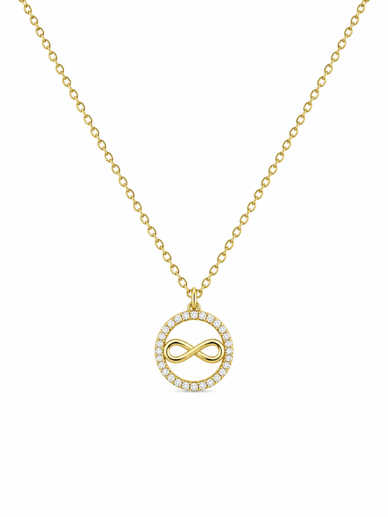 Infinity Circle Necklace – Sterling Silver 925 Gold Plated