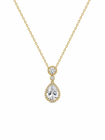 Radiant Drop Necklace – Sterling Silver 925 Gold Plated
