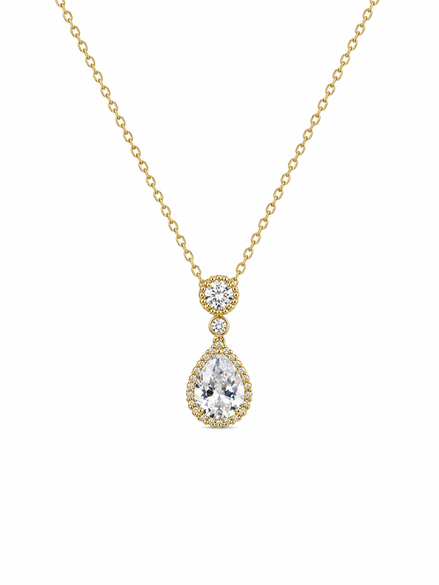 Radiant Tropfen Halskette – Sterling Silber 925 vergoldet
