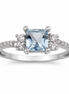Sterling Silver Ice Blue Princess Cut Ring