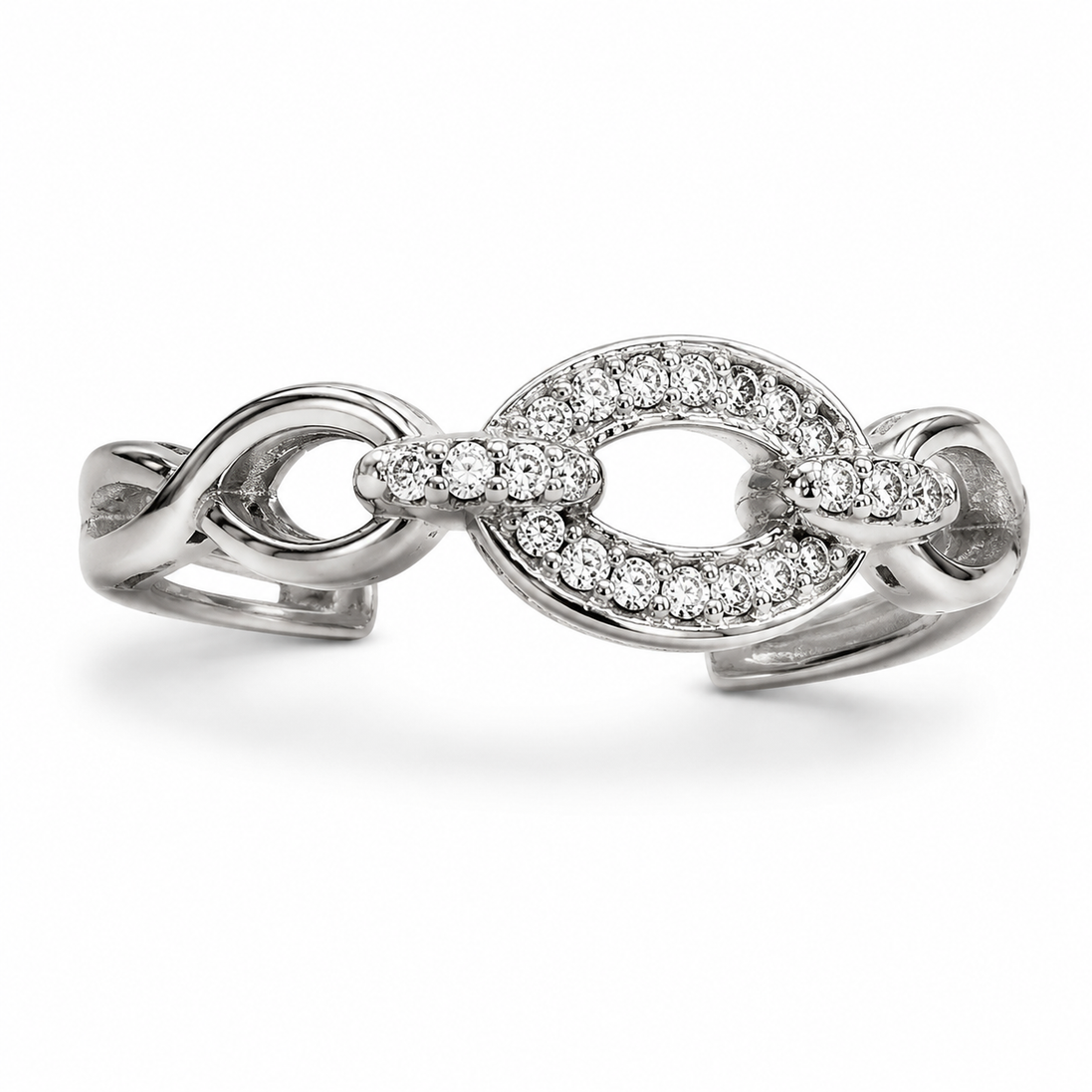 Sterling Silver Pavé Infinity Ring