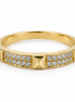 Gold Tone Sterling Silver Pavé Pyramid Ring
