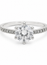 Sterling Silver Pavé Round Solitaire Ring