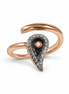 Rose Gold Teardrop Open Ring in Sterling Silver 925