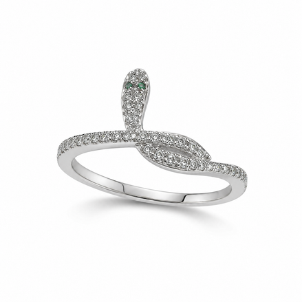 Serpent Wrap Ring in Sterling Silver 925