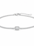 Baguette-Center-Tennisarmband (Silberfarben)